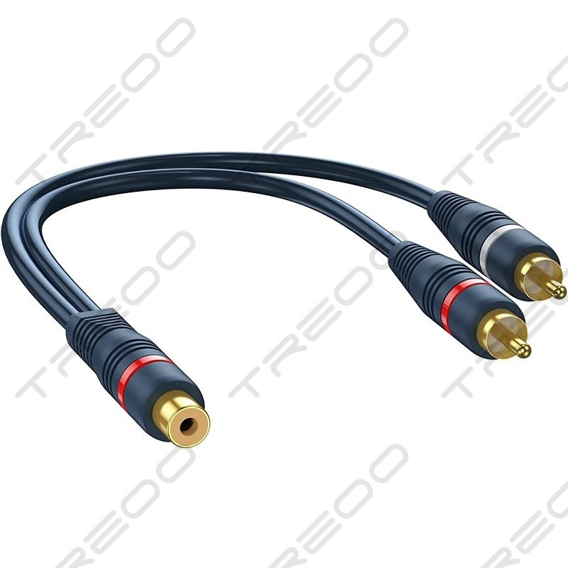 Dual RCA Male to Single RCA Female Adapter Cable