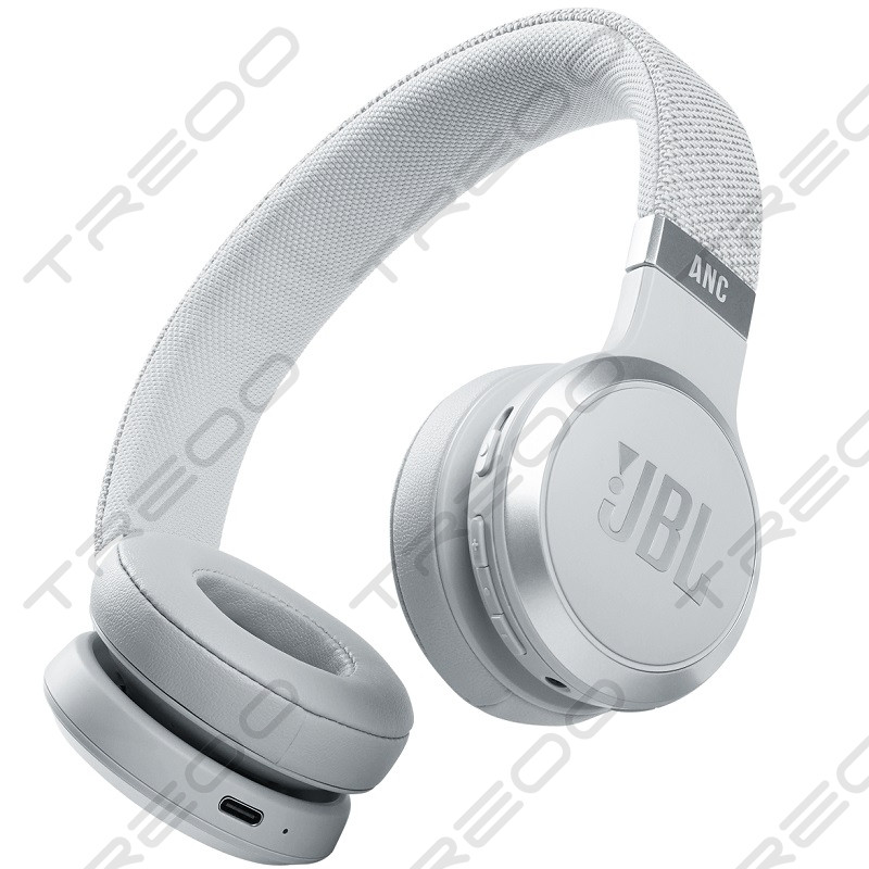 JBL Live 460NC Wireless Bluetooth Noise-Cancelling On-Ear Headphone with Mic - White
