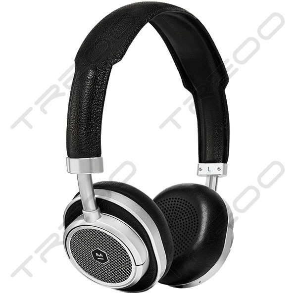 Master & Dynamic MW50+ Wireless Bluetooth On-Ear Headphone with Mic - Silver Metal / Black Leather